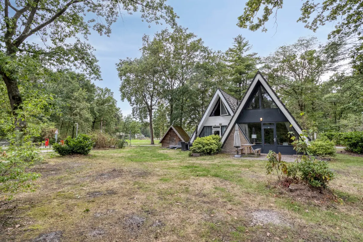 De chalets gezien vanaf het grasveld