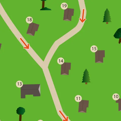 Park map with house 14 in the centre