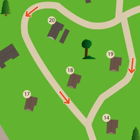Park map with house 18 in the centre