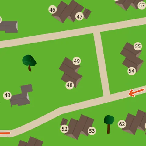 Park map with house 48/49 in the centre
